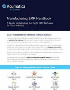 Acumatica Cloud ERP Manufacturing Handbook