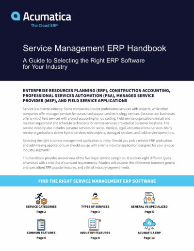 Acumatica Cloud ERP Service Industry Handbook