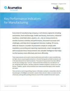 Acumatica Key Performance Indicators for Manufacturing White Paper
