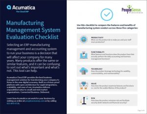 Manufacturing Management System Evaluation Checklist