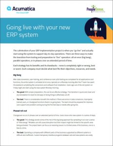 Going Live with Your New ERP System White Paper