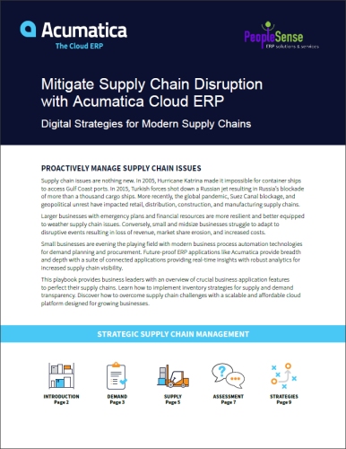 Mitigate Supply Chain Disruption with Acumatica Cloud ERP Playbook