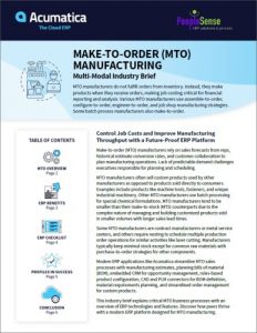Make-to-Order Manufacturing: Multi-Model Industry Brief