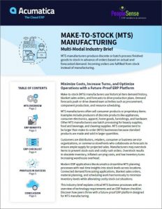 Make-to-Stock Manufacturing: Multi-Model Industry Brief